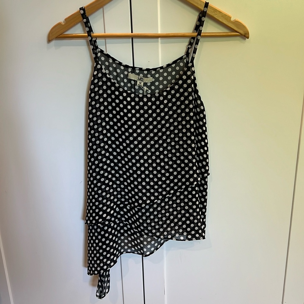Polka dot strappy tank